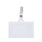 Porte-badge horizontal avec pince métallique et fermeture amovible  troisième vue