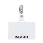 Porte-badge horizontal avec pince métallique et fermeture amovible vue principale