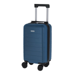Valise cabine rigide en plastique avec roues amovibles couleur bleu marine première vue