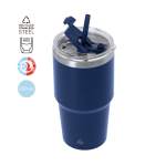 Gobelet isotherme en inox à double paroi avec paille 650 ml