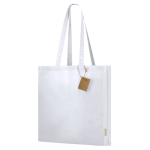 Sac à soufflet, anses longues renforcées en coton recyclé 140 g/m² couleur blanc première vue