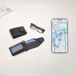 Porte-cartes portefeuille en similicuir avec localisateur intelligent vue d'ambiance