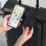Identifiant de bagages en similicuir avec localisateur intelligent vue d'ambiance