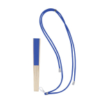 Éventail en polyester avec tiges en bambou et corde de transport deuxième vue