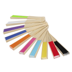 Éventail avec tiges en bambou et tissu en polyester en couleurs quatrième vue