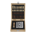 Set de jeux en bambou avec échiquier et étui couleur naturel première vue