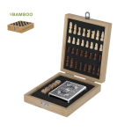 Set de jeux en bambou avec échiquier et étui