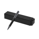 Stylo premium métallique rotatif et rechargeable, encre bleue couleur noir première vue