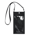 Sac bandoulière en similicuir avec écran transparent et usage tactile couleur noir première vue