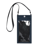 Sac bandoulière en similicuir avec écran transparent et usage tactile couleur bleu marine première vue