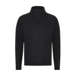 Sweat unisexe en molleton gratté 280 g/m² à demi-zip couleur noir première vue