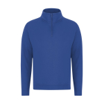 Sweat unisexe en molleton gratté 280 g/m² à demi-zip couleur bleu première vue