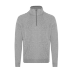 Sweat unisexe en molleton gratté 280 g/m² à demi-zip couleur gris première vue