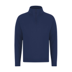 Sweat unisexe en molleton gratté 280 g/m² à demi-zip couleur bleu marine première vue
