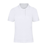 Polo femme en coton piqué, manches courtes, coupe féminine, 180 g/m² couleur blanc première vue