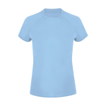 T-shirt technique femme manches courtes raglan polyester 135 g/m² couleur bleu ciel première vue