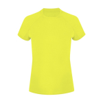 T-shirt technique femme manches courtes raglan polyester 135 g/m² couleur jaune fluorescent première vue