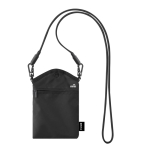 Sac bandoulière en RPET, protection RFID et sangle fonction câble couleur noir première vue
