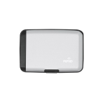 Porte-cartes 2 en 1 en aluminium avec powerbank et protection RFID couleur argenté première vue