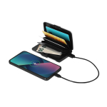 Porte-cartes 2 en 1 en aluminium avec powerbank et protection RFID quatrième vue