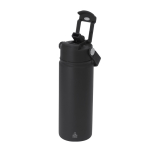 Gobelet isotherme en inox avec couvercle à ouverture et paille 550 ml couleur noir première vue