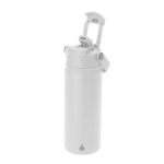 Gobelet isotherme en inox avec couvercle à ouverture et paille 550 ml couleur blanc première vue