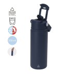 Gobelet isotherme en inox avec couvercle à ouverture et paille 550 ml