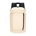 Sac à dos d’entreprise en cuir synthétique avec fermeture éclair couleur naturel première vue