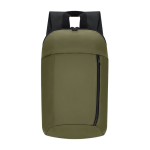 Sac à dos d’entreprise en cuir synthétique avec fermeture éclair couleur vert foncé première vue