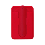 Porte-carte en silicone avec support de téléphone et poignées pliables couleur rouge première vue