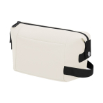 Trousse en cuir synthétique avec fermeture éclair et poignée latérale couleur naturel première vue