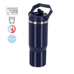 Gobelet isotherme double paroi avec paille et anse de transport 900 ml
