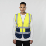 Gilet réfléchissant en polyester haute visibilité bicolore