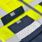 Gilet réfléchissant en polyester haute visibilité bicolore  troisième vue