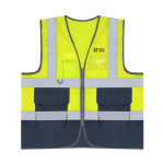 Gilet réfléchissant en polyester haute visibilité bicolore vue principale