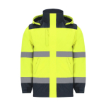 Veste unisexe haute visibilité imperméable, anti-pluie et coupe-vent couleur jaune première vue