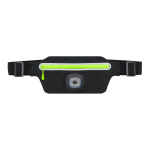 Banane de sport en polyester avec lampe frontale rechargeable couleur noir première vue