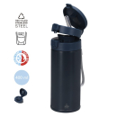 Gobelet isotherme 400 ml avec double couvercle push et paille intégrée