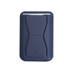 Porte-cartes en similicuir avec fixation magnétique pour téléphone couleur bleu marine première vue