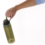 Gourde translucide 750 ml, double système de boisson et anse pliable sixième vue