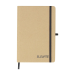 Carnet A5 à couverture rigide en carton recyclé, pages lignées couleur noir première vue