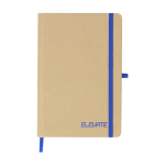 Carnet A5 à couverture rigide en carton recyclé, pages lignées couleur bleu première vue