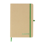 Carnet A5 à couverture rigide en carton recyclé, pages lignées couleur vert première vue