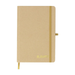 Carnet A5 à couverture rigide en carton recyclé, pages lignées couleur doré première vue