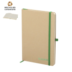 Carnet A5 à couverture rigide en carton recyclé, pages lignées