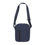 Sac bandoulière en nylon souple avec poche avant et fermeture éclair couleur bleu marine première vue