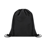 Sac à dos à cordons en nylon doux à personnaliser 135 g/m² couleur noir première vue