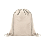 Sac à dos à cordons en nylon doux à personnaliser 135 g/m² couleur naturel première vue