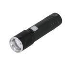 Lampe torche rechargeable en aluminium recyclé avec zoom extensible couleur noir première vue
