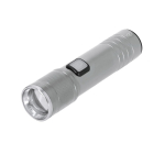 Lampe torche rechargeable en aluminium recyclé avec zoom extensible couleur argenté première vue